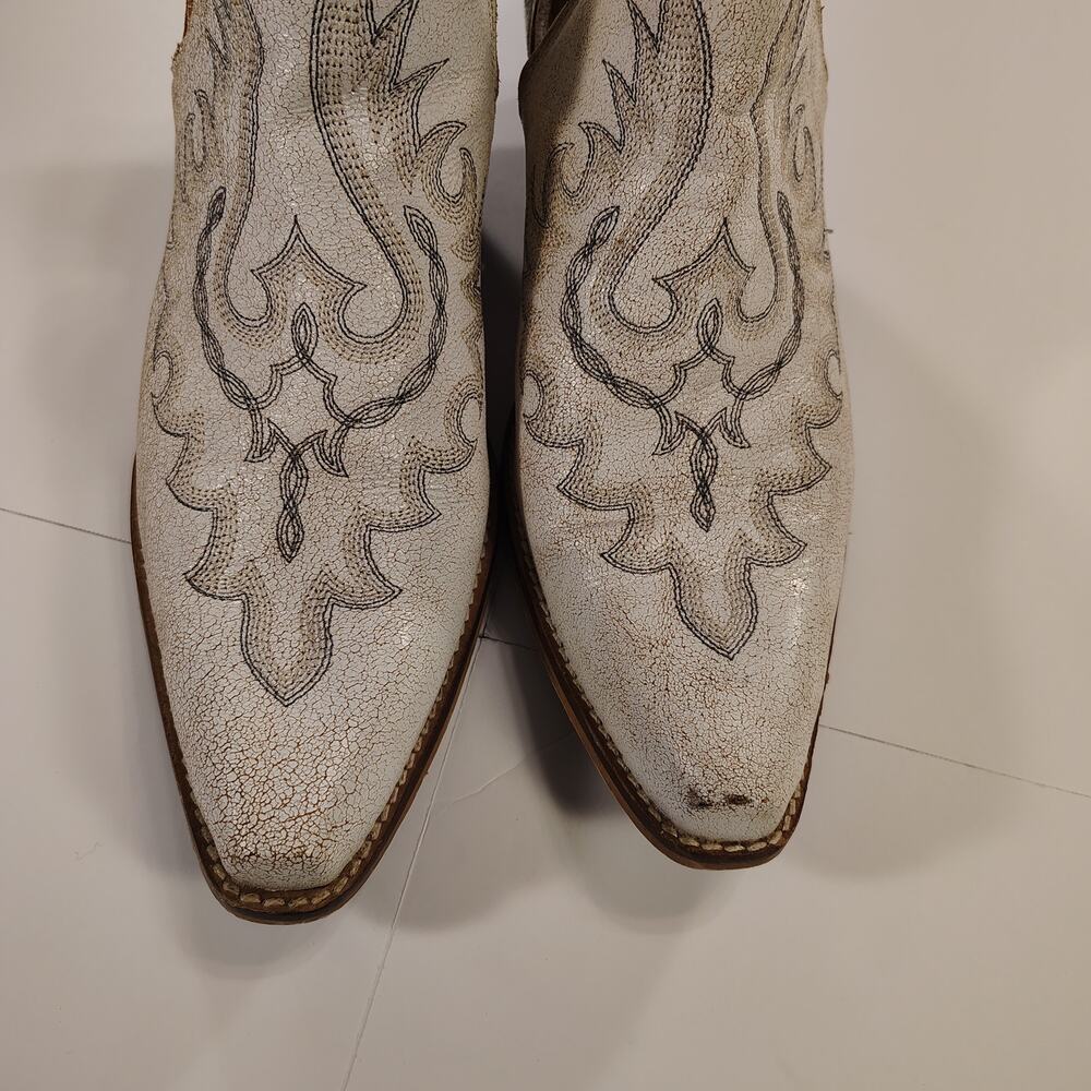Myra Yipple Western Leather Booties size 9, crackle leather - Picture 3 of 16